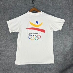 Vintage Single Stitch 1992 Barcelona Olympics Cycling T Shirt Oneita XL Men